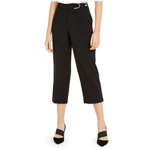 NWT Buckle Waist Crop Culottes Black
